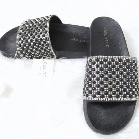 Gold Toe Shoes - ♦️Sale♦️Gold Toe Embellished Bling Sandals.